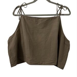 ARQ Lucy top 3XL Taupe Minimalist Organic Cotton Cropped Made In USA